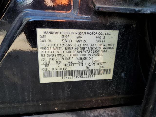 Photo 10 from auction – 2008 NISSAN ALTIMA 3.5 with VIN 1N4BL21E78C116317