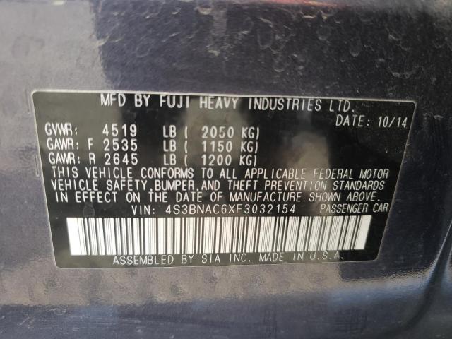 Photo 10 from auction – 2015 SUBARU LEGACY 2.5 with VIN 4S3BNAC6XF3032154
