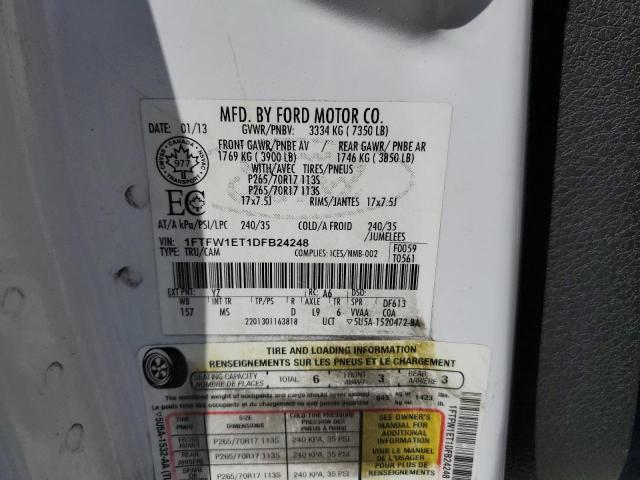 Photo 10 from auction – 2013 FORD F150 SUPER with VIN 1FTFW1ET1DFB24248