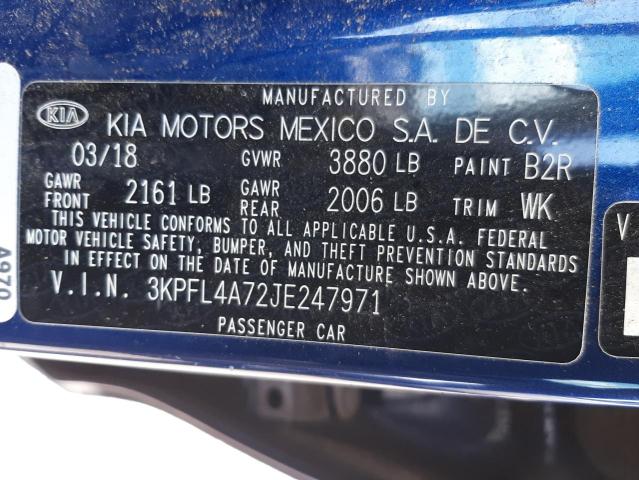 Photo 10 from auction – 2018 KIA FORTE LX with VIN 3KPFL4A72JE247971
