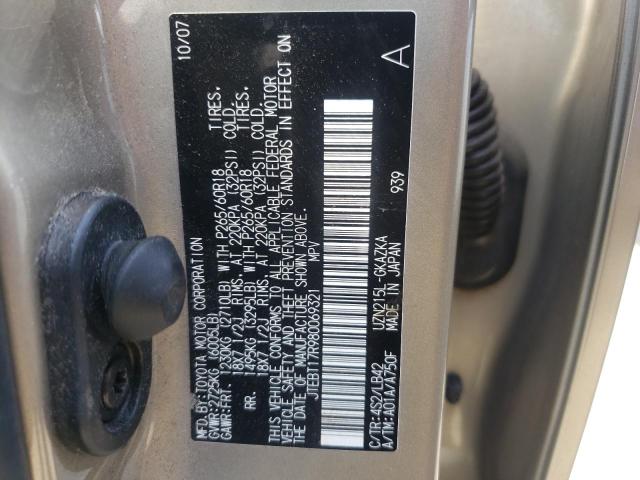 Photo 10 from auction – 2008 TOYOTA 4RUNNER LI with VIN JTEBT17R980069321