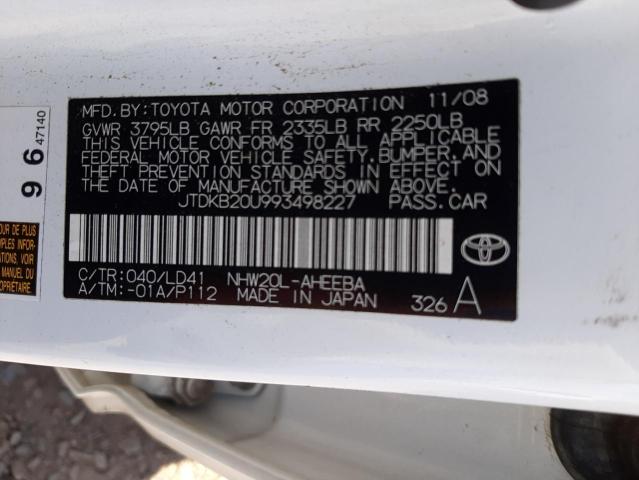Photo 10 from auction – 2009 TOYOTA PRIUS with VIN JTDKB20U993498227