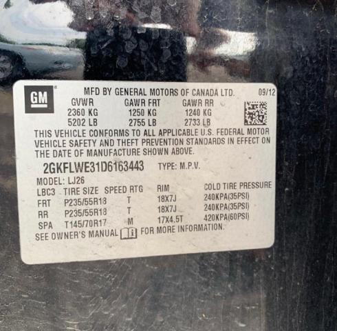 Photo 10 from auction – 2013 GMC TERRAIN SL with VIN 2GKFLWE31D6163443