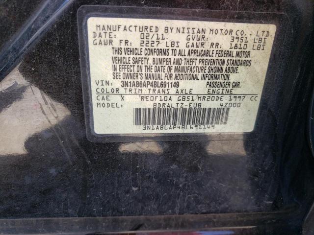 Photo 10 from auction – 2011 NISSAN SENTRA 2.0 with VIN 3N1AB6AP4BL691149