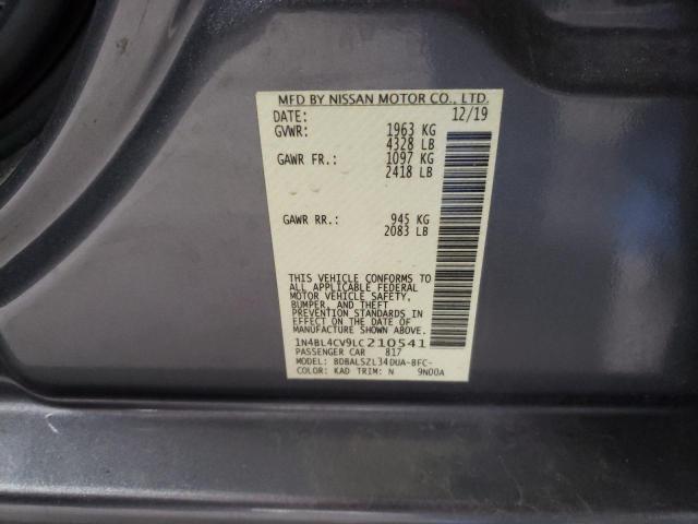 Photo 10 from auction – 2020 NISSAN ALTIMA SR with VIN 1N4BL4CV9LC210541