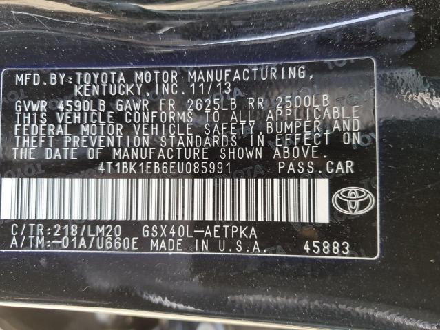 Photo 10 from auction – 2014 TOYOTA AVALON BAS with VIN 4T1BK1EB6EU085991