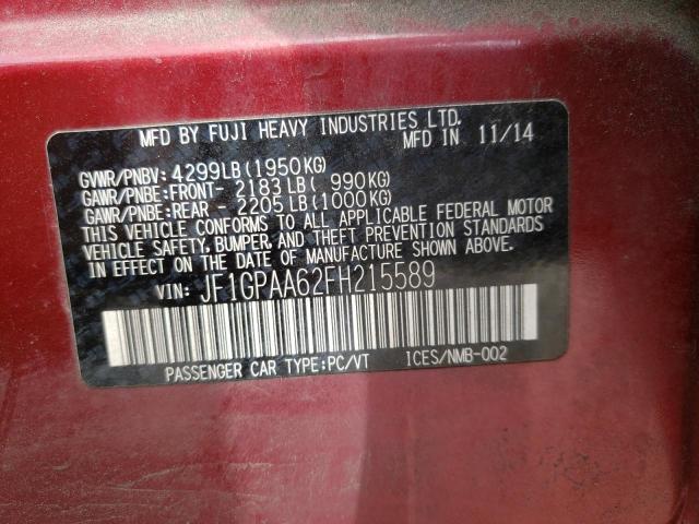 Photo 10 from auction – 2015 SUBARU IMPREZA with VIN JF1GPAA62FH215589