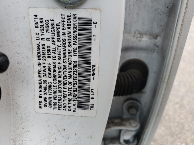 Photo 10 from auction – 2014 HONDA CIVIC LX with VIN 19XFB2F52EE232004