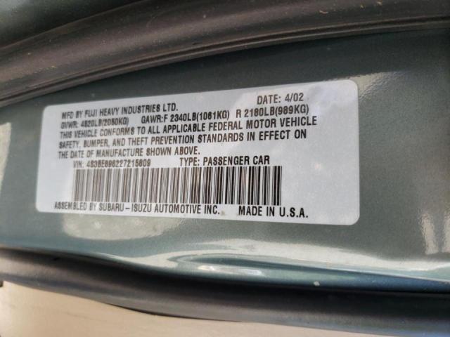 Photo 10 from auction – 2002 SUBARU LEGACY OUT with VIN 4S3BE896227215809