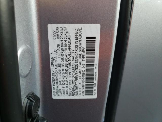 Photo 10 from auction – 2022 HONDA PASSPORT E with VIN 5FNYF7H51NB001242