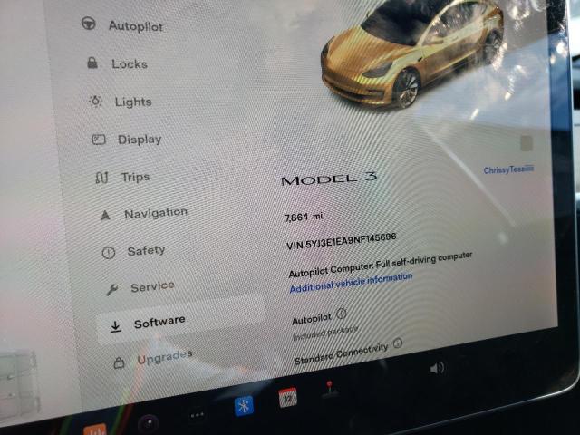 Photo 8 from auction – 2022 TESLA MODEL 3 with VIN 5YJ3E1EA9NF145696