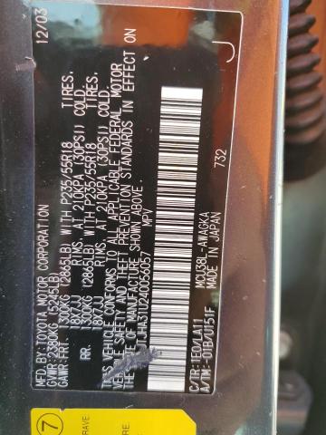 Photo 10 from auction – 2004 LEXUS RX 330 with VIN JTJHA31U240056057