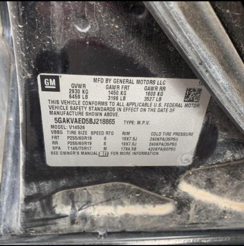 Photo 10 from auction – 2011 BUICK ENCLAVE CX with VIN 5GAKVAED5BJ218865