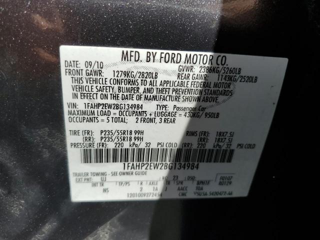 Photo 10 from auction – 2011 FORD TAURUS SEL with VIN 1FAHP2EW2BG134984