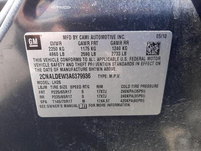 Photo 10 from auction – 2010 CHEVROLET EQUINOX LT with VIN 2CNALDEW3A6379936