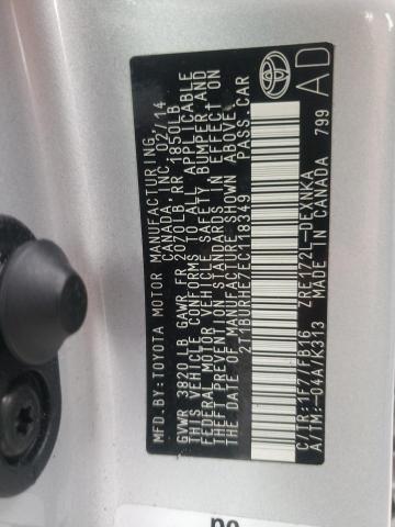 Photo 10 from auction – 2014 TOYOTA COROLLA L with VIN 2T1BURHE7EC118349