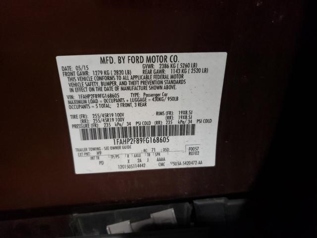 Photo 10 from auction – 2015 FORD TAURUS LIM with VIN 1FAHP2F89FG168605