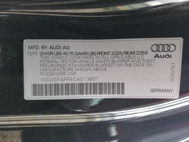 Photo 10 from auction – 2012 AUDI A5 PREMIUM with VIN WAUGFAFR4CA013807