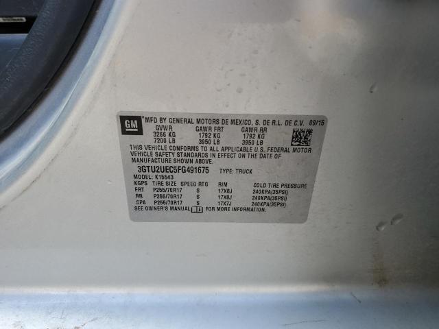 Photo 10 from auction – 2015 GMC SIERRA K15 with VIN 3GTU2UEC5FG491675
