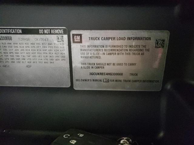 Photo 10 from auction – 2017 CHEVROLET SILVERADO with VIN 3GCUKREC4HG330668