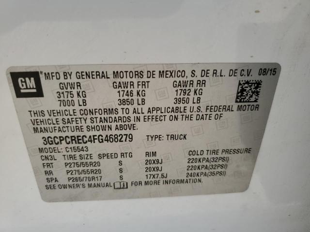Photo 10 from auction – 2015 CHEVROLET SILVERADO with VIN 3GCPCREC4FG468279