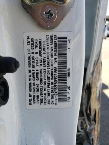 Photo 10 from auction – 2015 HONDA CIVIC LX with VIN 19XFB2F50FE221956