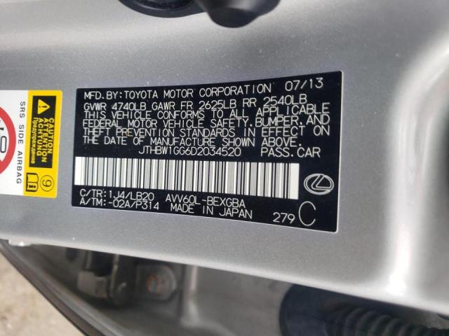 Photo 10 from auction – 2013 LEXUS ES 300H with VIN JTHBW1GG6D2034520