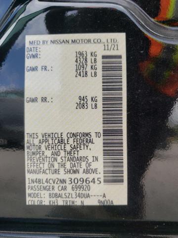 Photo 10 from auction – 2022 NISSAN ALTIMA SR with VIN 1N4BL4CV2NN309645