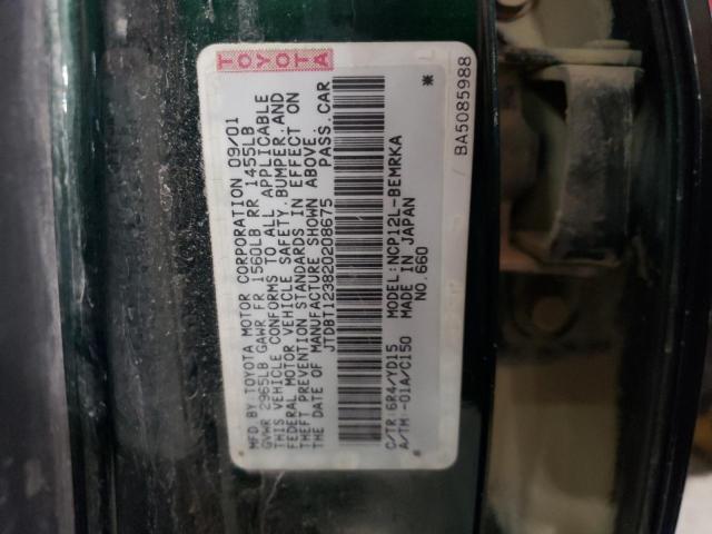 Photo 10 from auction – 2002 TOYOTA ECHO with VIN JTDBT123820208675
