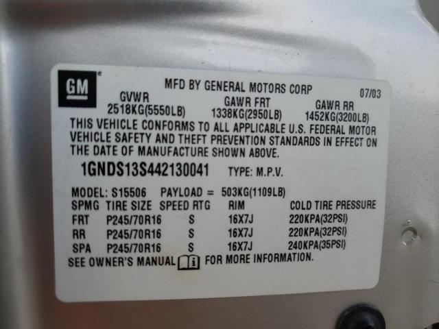 Photo 10 from auction – 2004 CHEVROLET TRAILBLAZE with VIN 1GNDS13S442130041