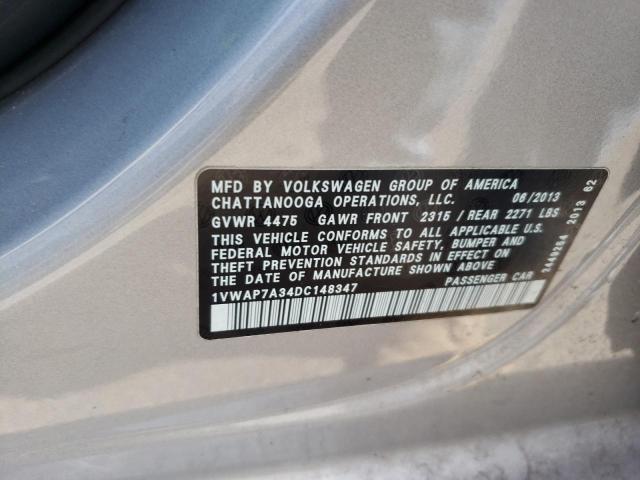 Photo 10 from auction – 2013 VOLKSWAGEN PASSAT S with VIN 1VWAP7A34DC148347