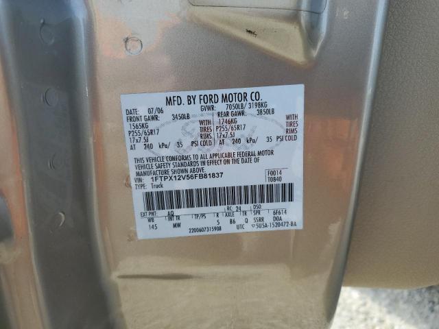 Photo 10 from auction – 2006 FORD F150 with VIN 1FTPX12V56FB81837