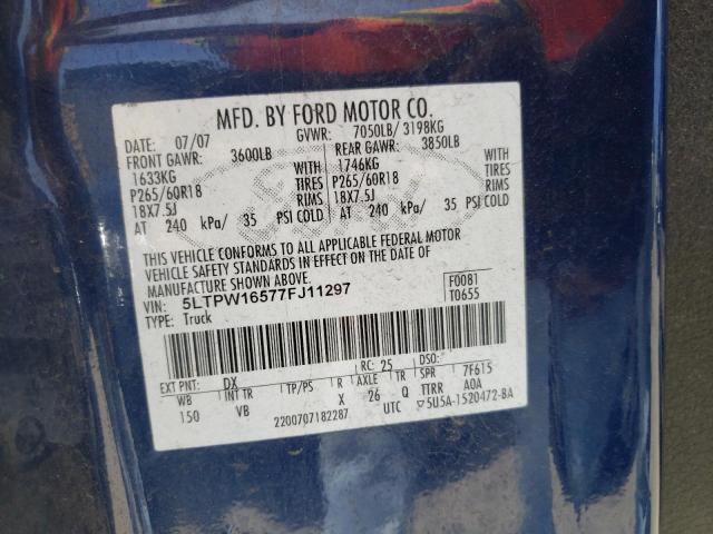 Photo 10 from auction – 2007 LINCOLN MARK LT with VIN 5LTPW16577FJ11297