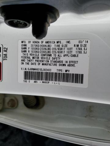 Photo 10 from auction – 2014 HONDA CR-V EX with VIN 5J6RM4H51EL063403