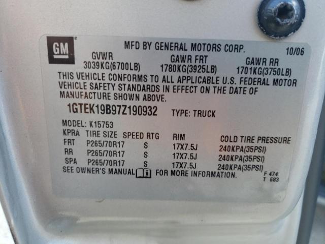 Photo 10 from auction – 2007 GMC NEW SIERRA with VIN 1GTEK19B97Z190932
