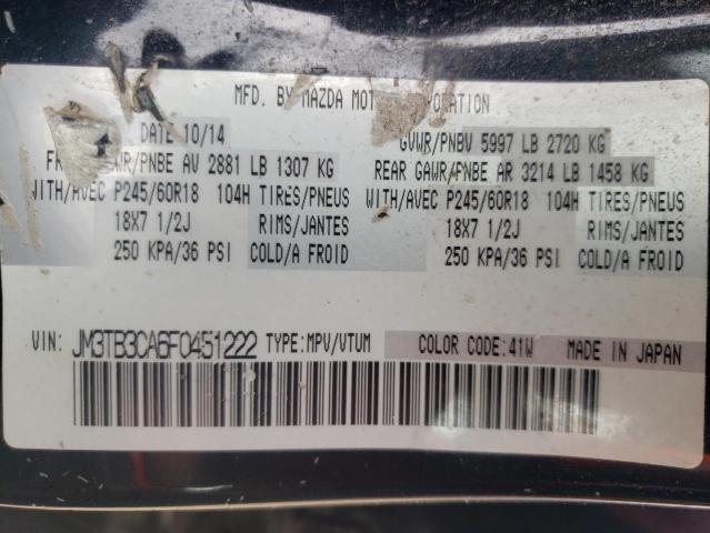 Photo 10 from auction – 2015 MAZDA CX-9 TOURI with VIN JM3TB3CA6F0451222
