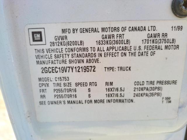 Photo 10 from auction – 2000 CHEVROLET SILVERADO with VIN 2GCEC19V7Y1219572