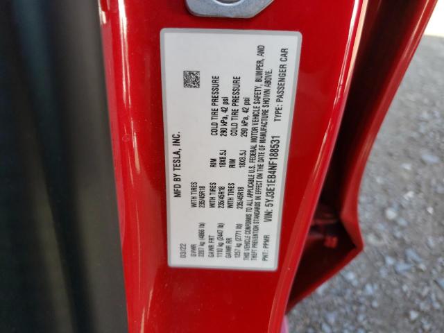 Photo 10 from auction – 2022 TESLA MODEL 3 with VIN 5YJ3E1EB4NF188531
