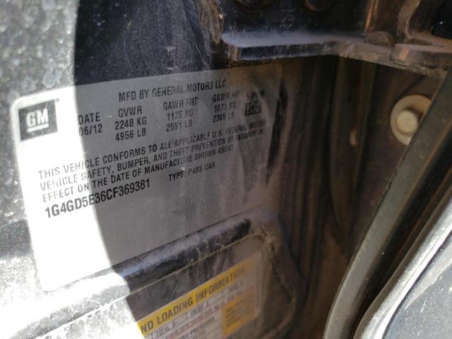 Photo 10 from auction – 2012 BUICK LACROSSE P with VIN 1G4GD5E36CF369381
