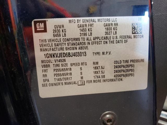 Photo 10 from auction – 2011 CHEVROLET TRAVERSE L with VIN 1GNKVJED6BJ403013