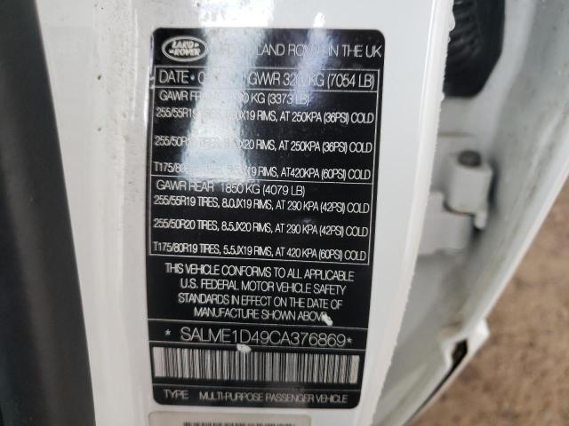 Photo 10 from auction – 2012 LAND ROVER RANGE ROVE with VIN SALME1D49CA376869