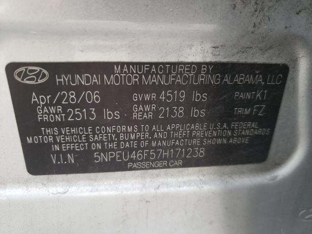 Photo 10 from auction – 2007 HYUNDAI SONATA SE with VIN 5NPEU46F57H171238