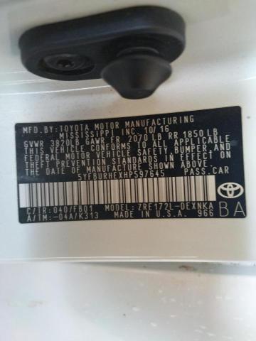 Photo 10 from auction – 2017 TOYOTA COROLLA L with VIN 5YFBURHEXHP597645