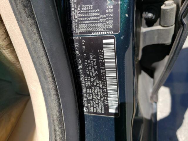 Photo 10 from auction – 2001 BMW 325 I with VIN WBAAN37451NJ13802