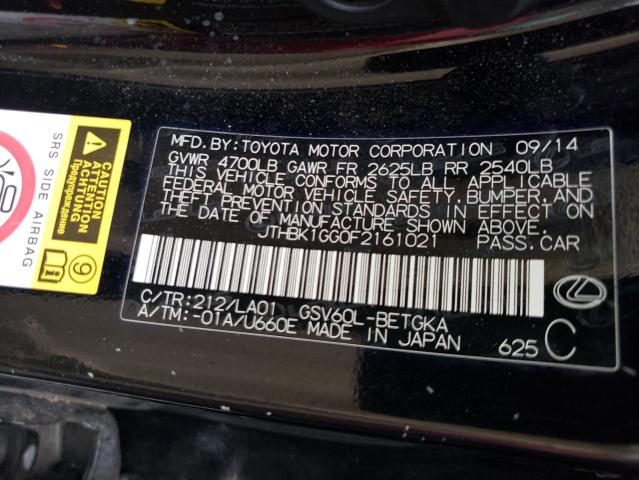 Photo 10 from auction – 2015 LEXUS ES 350 with VIN JTHBK1GG0F2161021