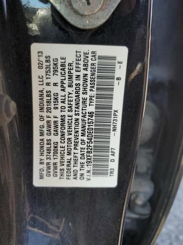 Photo 10 from auction – 2013 HONDA CIVIC LX with VIN 19XFB2F54DE015746