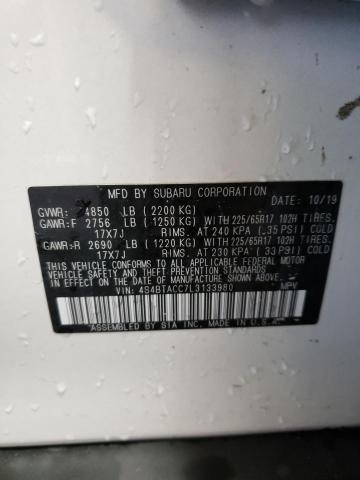 Photo 10 from auction – 2020 SUBARU OUTBACK PR with VIN 4S4BTACC7L3133980