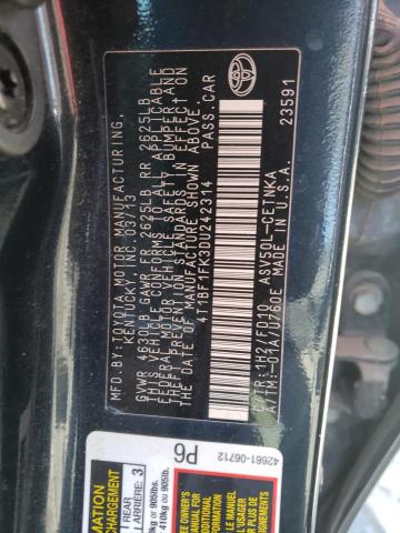 Photo 10 from auction – 2013 TOYOTA CAMRY L with VIN 4T1BF1FK3DU242314