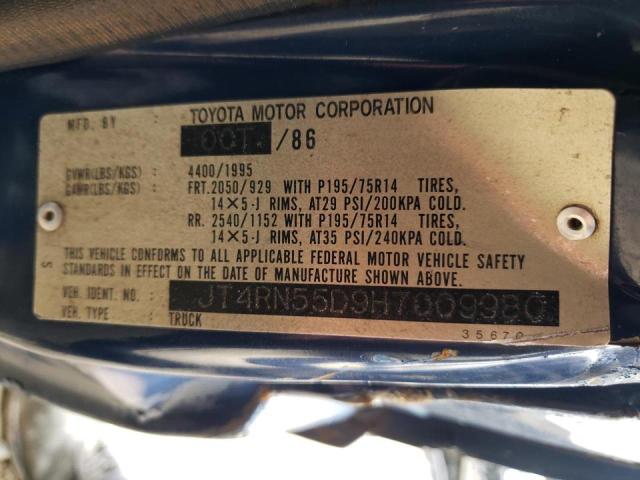 Photo 10 from auction – 1987 TOYOTA PICKUP 1/2 with VIN JT4RN55D9H7009980