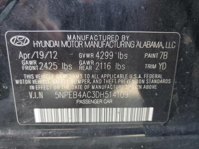 Photo 10 from auction – 2013 HYUNDAI SONATA GLS with VIN 5NPEB4AC3DH514109